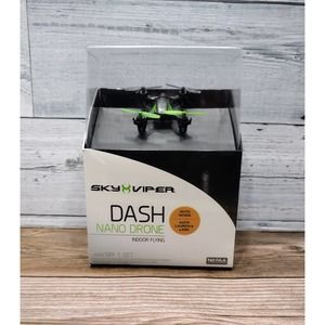 Sky Viper Dash Nano Drone Black/Green! Indoor. New in Box! Retail $85!